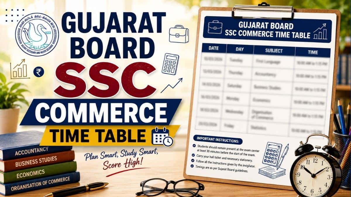 Std 12 Commerce Time Table 2027 Gujarat Board - Check GSEB HSC Commerce Exam Dates